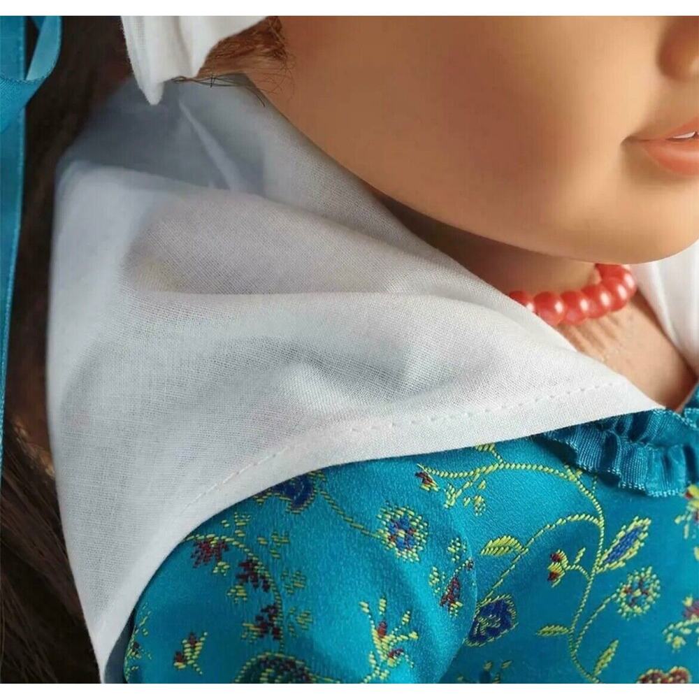 American Girl Felicity Meet Accessories Doll Straw Hat Necklace Fichu Bonnet New - Picture 6 of 9